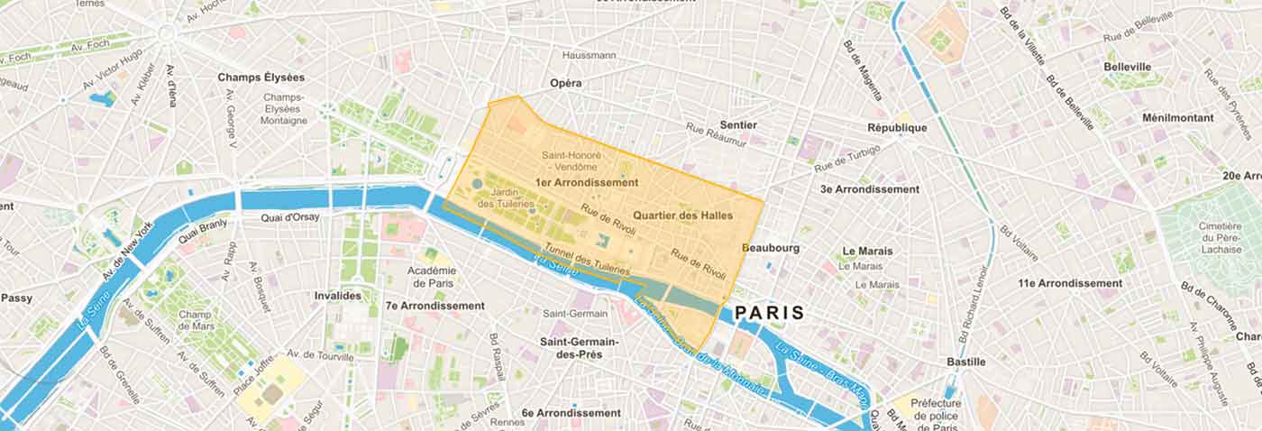 Plan Paris 1er arrondissement