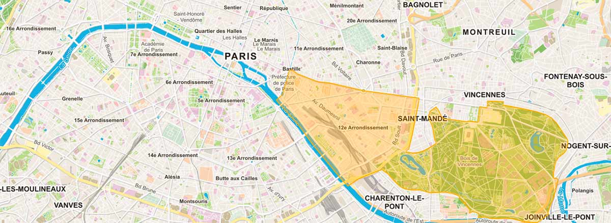 Plan de Paris 12e arrondissement