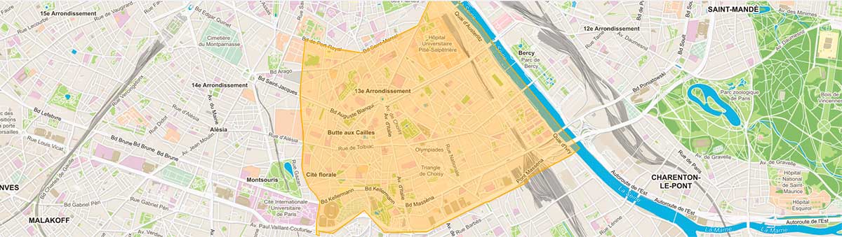Plan du 13e arrondissement de Paris