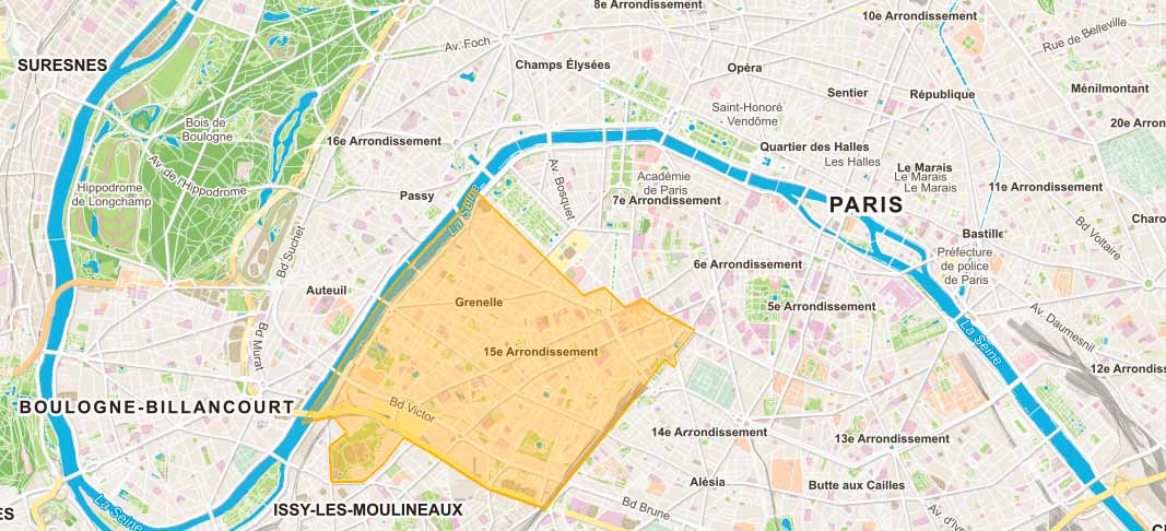 Plan de Paris 15e arrondissement