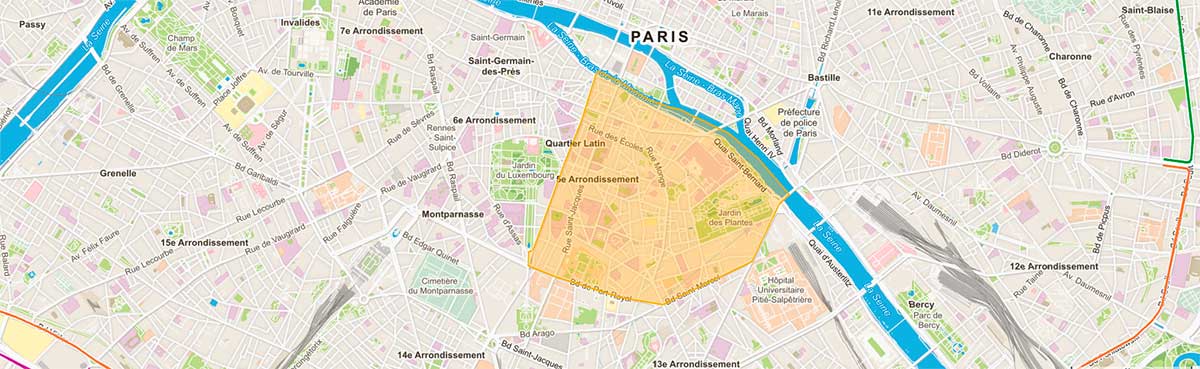 Plan du 5e arrondissement de Paris